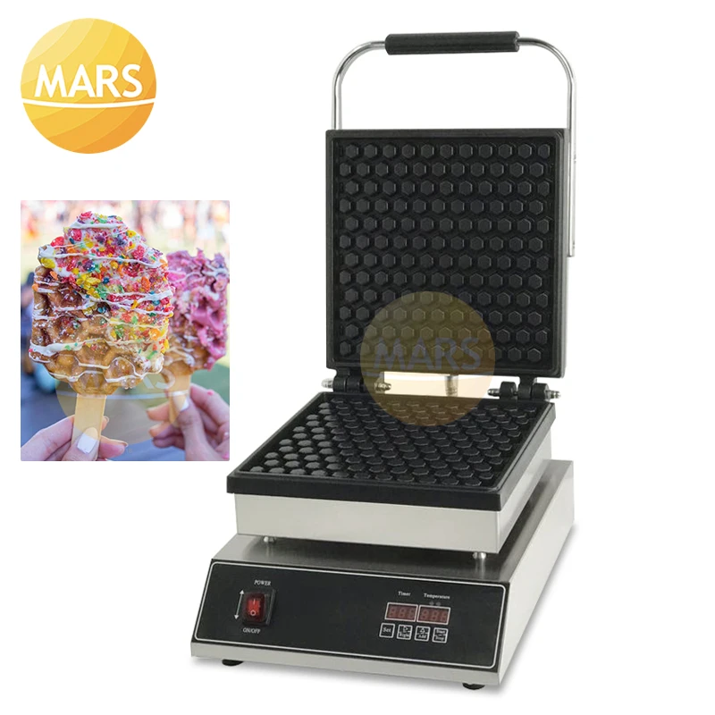 Commercial Non-stick Waffle Pops Baker Electric Honeycomb Shape Waffle Machine Beehive Waffle Egg Puff Waffles Baking Equipment