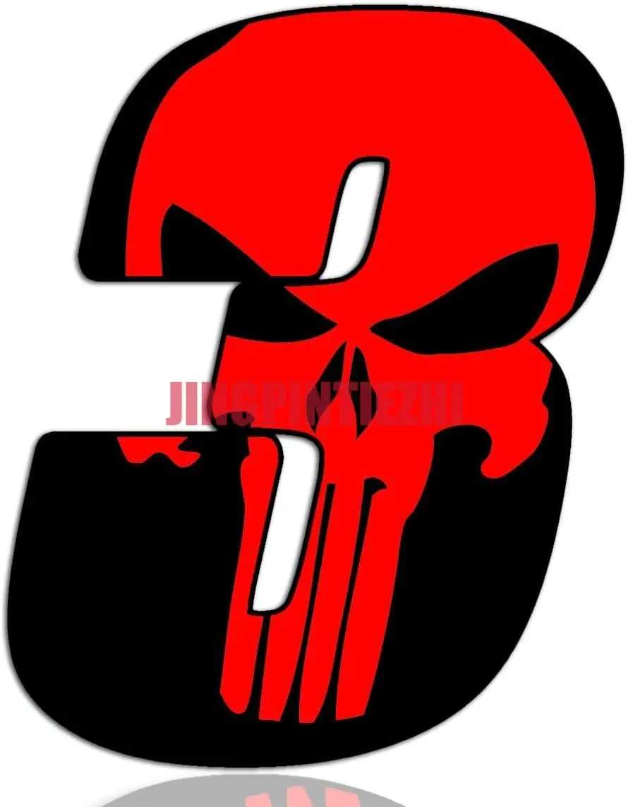 Car Stickers Vinyl Motorcycle Decal   Decoration Laptop Number 3 Skull Sport Start Racing Tuning Personality Car Stickers