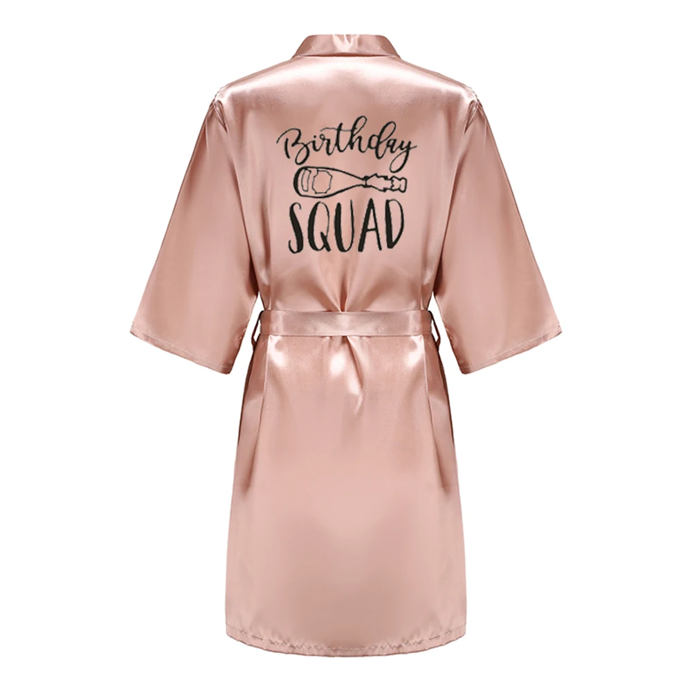 Birthday Queen&Squad Party Robe Satin Women Princess Favor Ladies Dressing Gift kimono