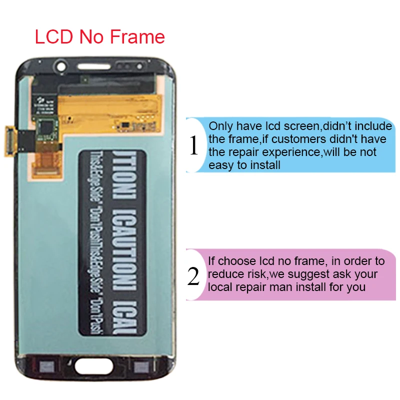 For Samsung Galaxy S6 edge G925 G925I G925F LCD Display With Frame Touch Screen Digitizer Assembly Replace