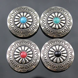 2pc Snap Button Silver Metal Buttons Nail Rivet With Bead Decoration for Leathercraft Bag Snap Fastener Jeans Sewing Accessories