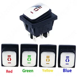 High-quality KCD4-203 16A 250VAC 30x22 Waterproof Switch 6pin DPDT ON OFF ON 12V 220V Red Green LED Light Rocker Switch