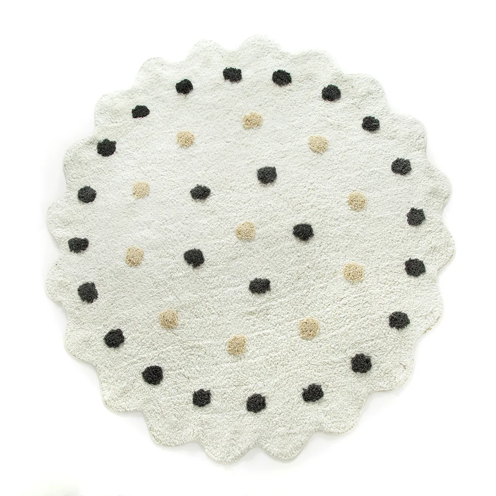 Ins Nordic round biscuit dot home decoration floor mat children\'s game   room soft