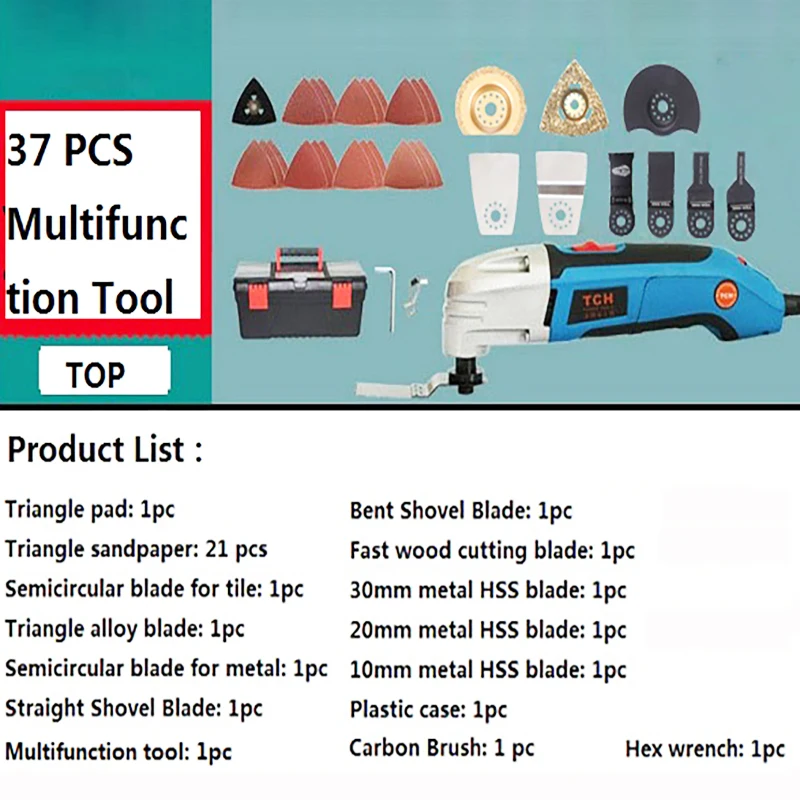 ตัดชุดทั้งหมด! Multifunction Powerมือใบเลื่อย,37อุปกรณ์เสริม,Multiสั่นไฟฟ้าเครื่องตัดDIYตกแต่งทำงาน