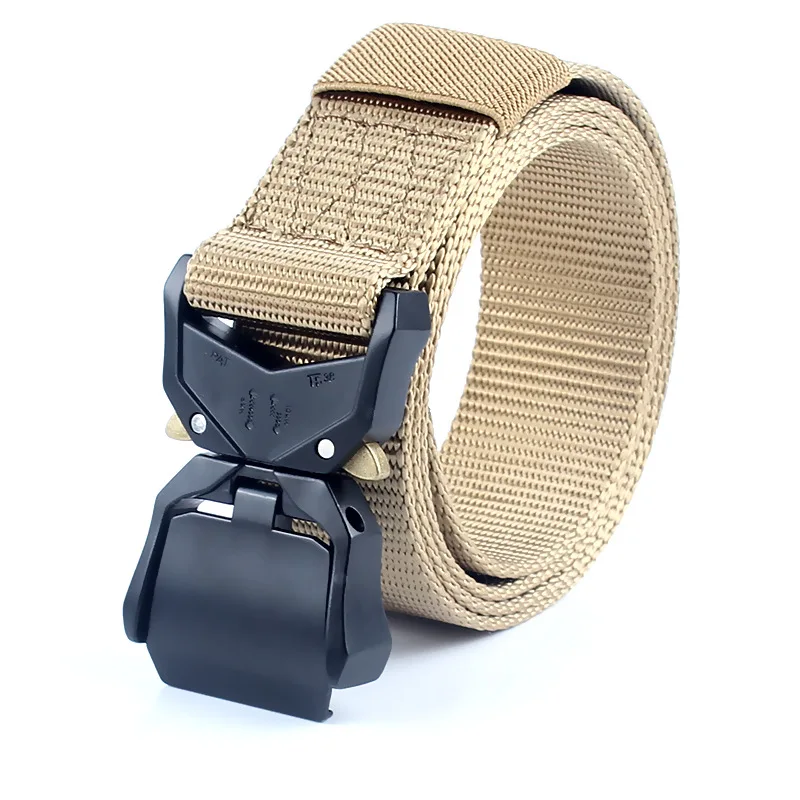 Belts For Men Tactical Belt Buckle Training  Aluminum Alloy Quick Release Buckles Outdoor Sports Strap Waist Belts 125cm