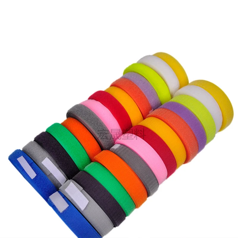 

1Pair Meter/bag 2cm DIY Colorful NO Adhesive Hook and Loop fastener Tape the hooks Sewing-on strips Magic tape DIY accessories
