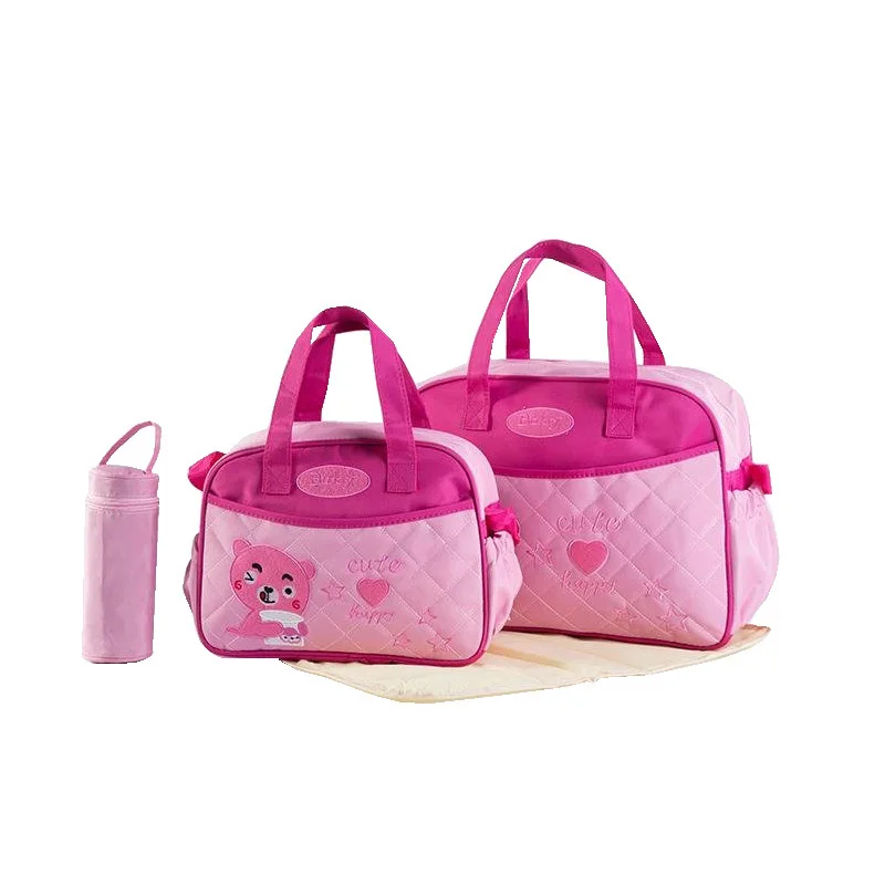 4 PCS/SET Maternity Bag Mummy Diaper Bags Large Capacity Baby Nappy Bag Waterproof Travel Backpack Nursing Handbag for Baby Care