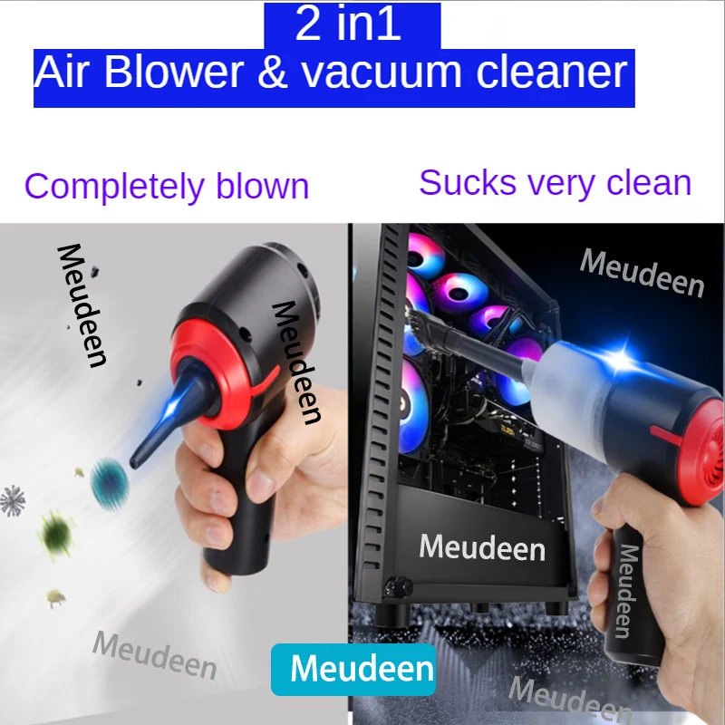 Handheld Vacuum Cleaner&Cordless Air Blower 2in1,Mini Air duster Electric cleaner tool for Computer keyboard,PC,Piano,Pet,laptop