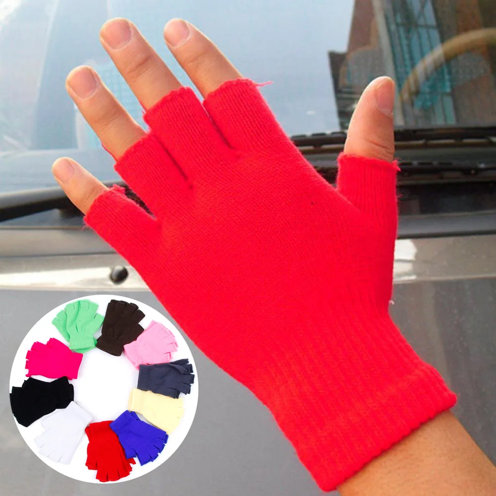 Unix-Gants magiques en tricot sans doigts pour hommes et femmes, mitaines chaudes, demi-doigts, cadeau exquis pour les amis, document solide, hiver, 2 pièces