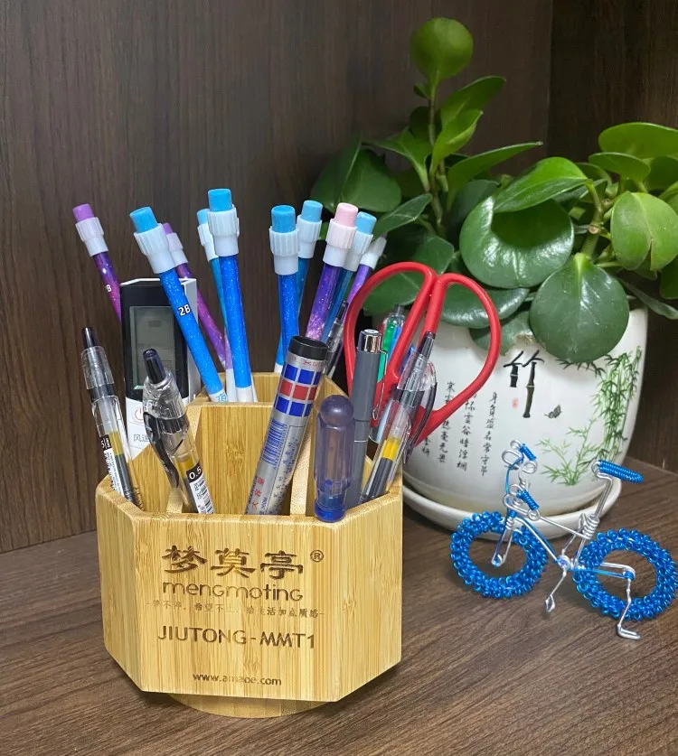 

AMAOE MMT1 360° Rotating Storage Box Bamboo Container Circle Whirling Receiving Stationery Pen Maintenance Tool Gadgets Holder