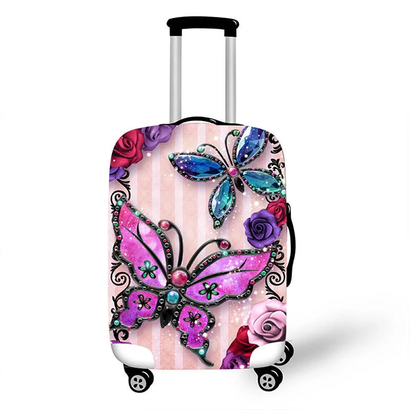 Fashion Butterfly Print Luggage Protective Cover Travel Suitcase Cover Elastic Dust Cases For 18 to 32 Inches Travel Accessories