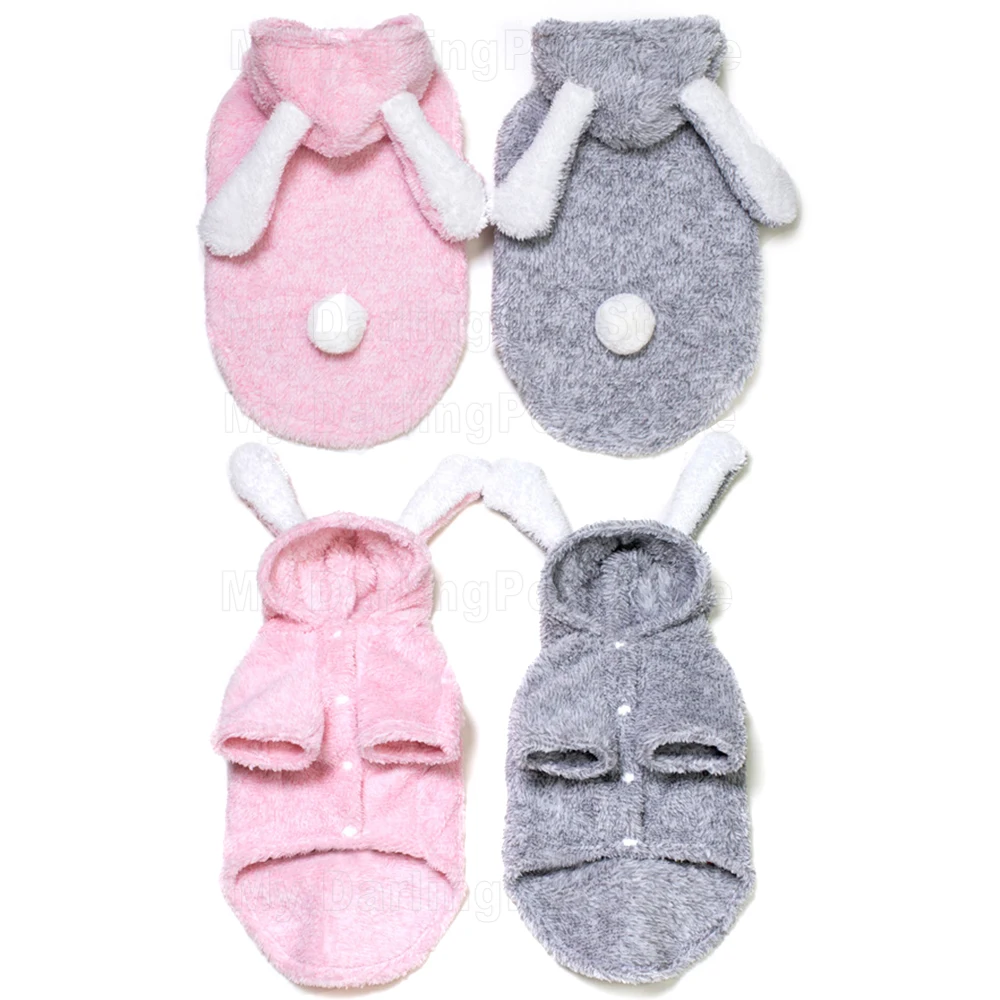 Halloween Rabbit Dog Costume Cute Clothes for Dogs Hoodie Jersey Winter Warm Fleece Dog Shirt Pet Clothes Jacket for Small Pets