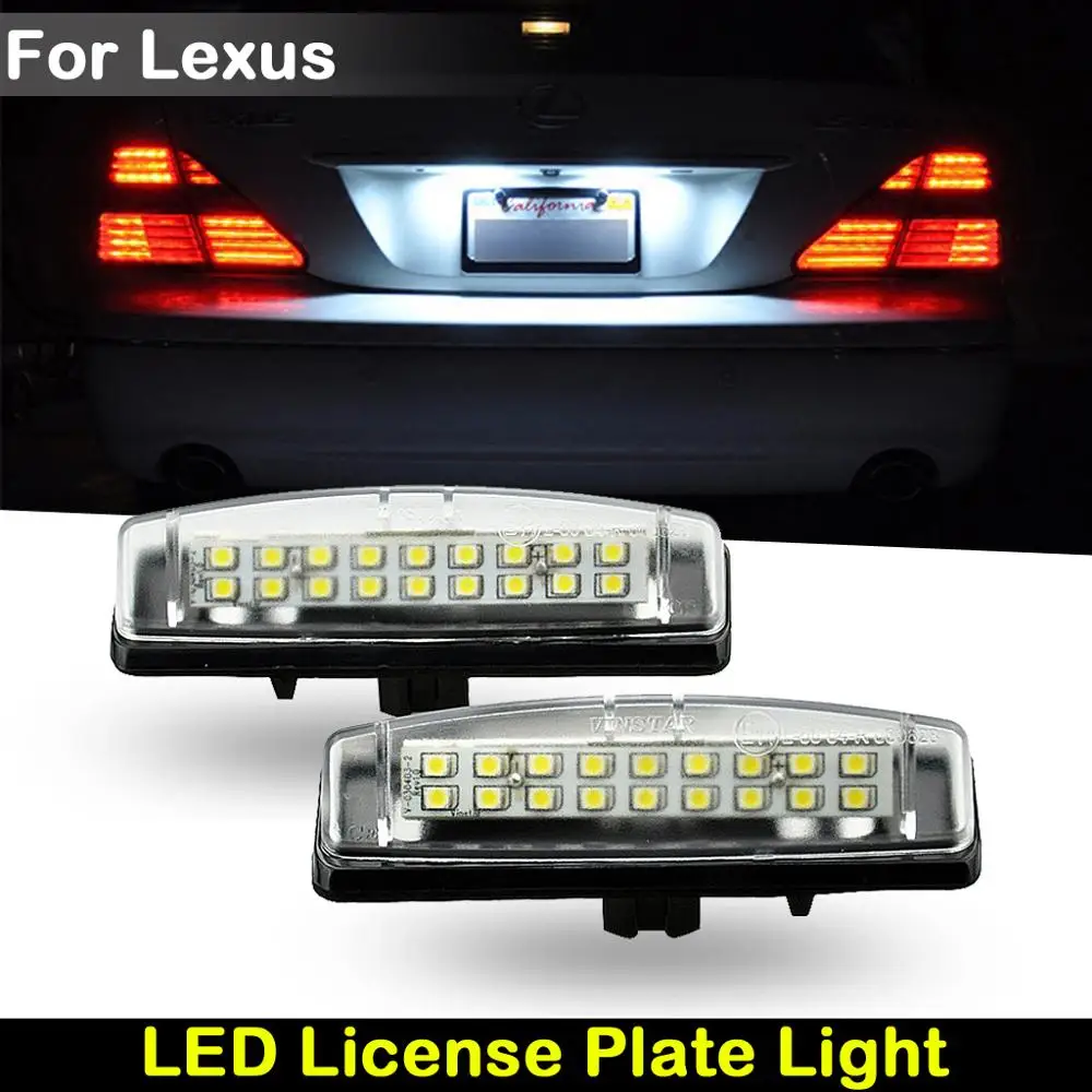 For Lexus IS 200/300 LS 430 GS 300/400/430 ES 300/330 RX 300/330/350  Car Rear White LED  License Plate Light Number Plate Lamp