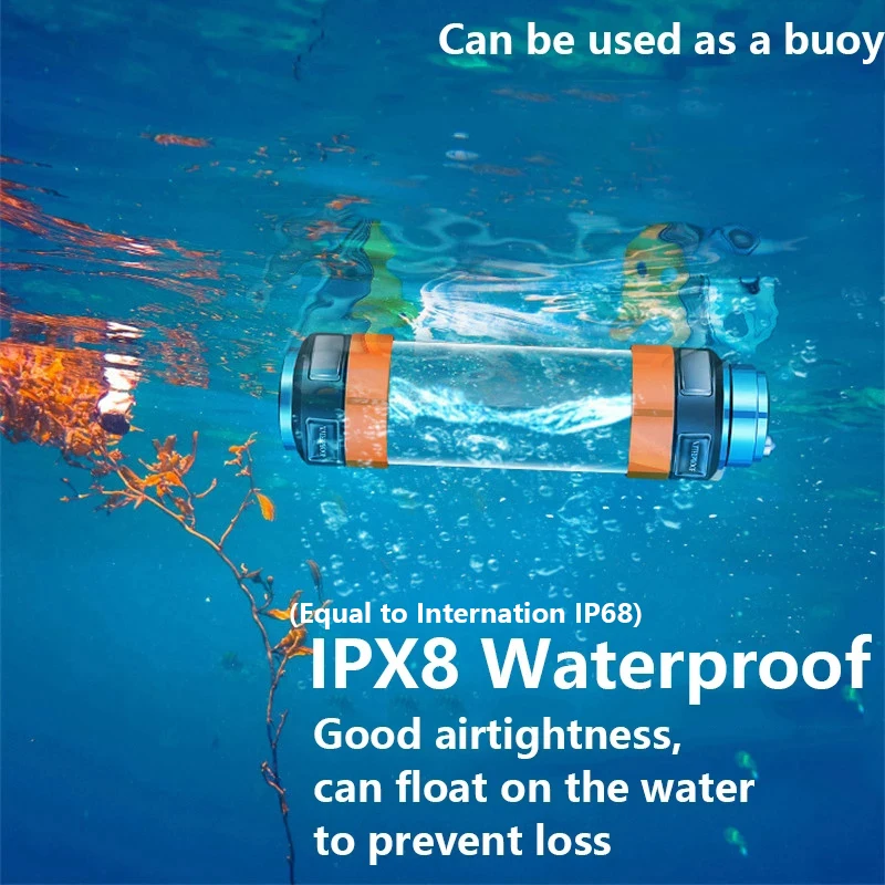 IPX8 Waterproof Powerful LED Flashlight Portable Camping Torch USB Rechargeable Hand Lamp Multifunction Outdoor Light For Diving