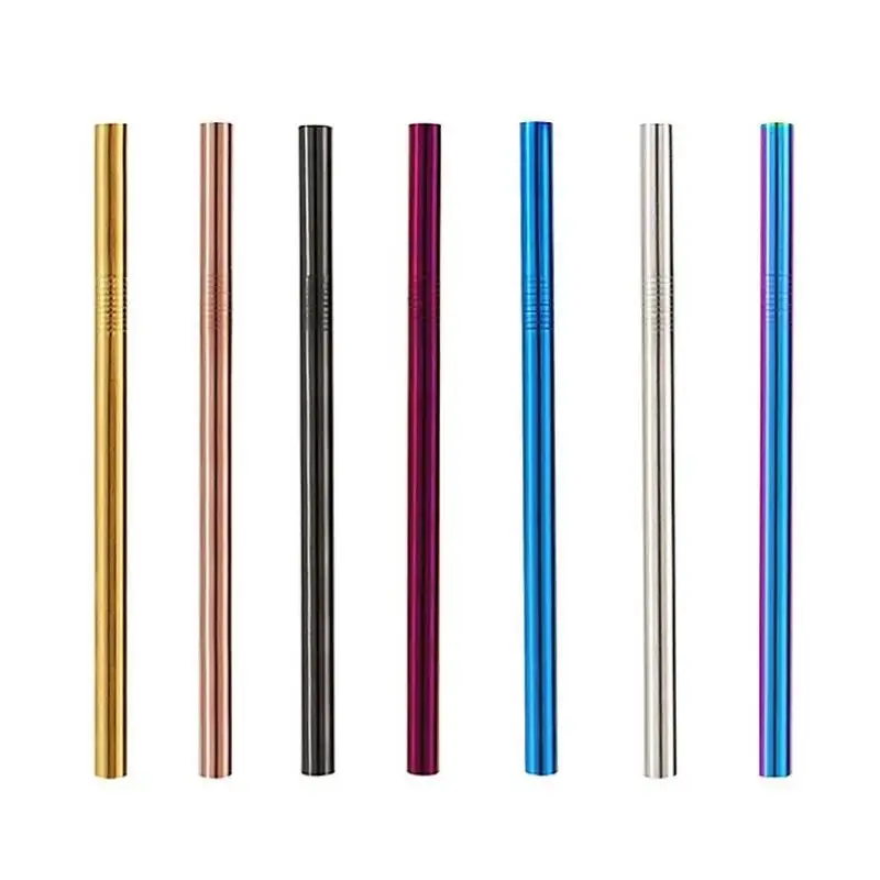 12mm*8.5inch/215mm Colorful Stainless Steel Straws Large Size for Bubble Tea Milk Shake Pearl Milk Tea LX8168