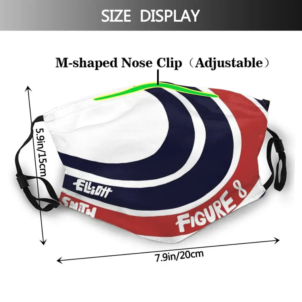 Elliott Smith Figure 8 Funny Print Reusable Pm2.5 Filter Face Mask Elliott Smith Figure 8 Figure8 Figureeight Elliott Smith