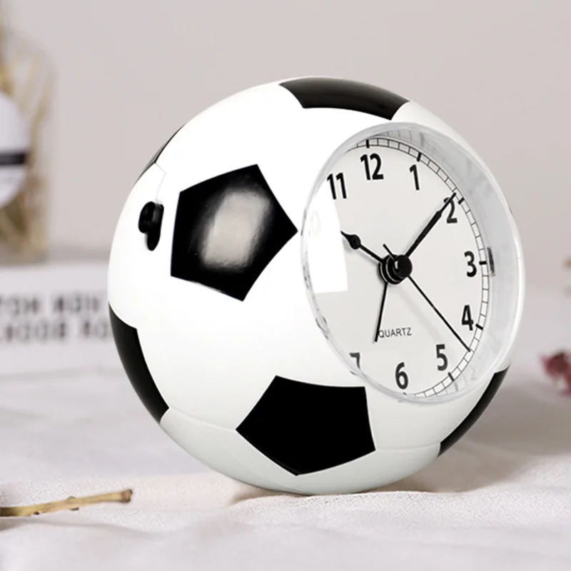 

Desk Creative Alarm Clock Silent Bedside Fashion Personality Cartoon Music Clock Football Styling for Children Features Gift