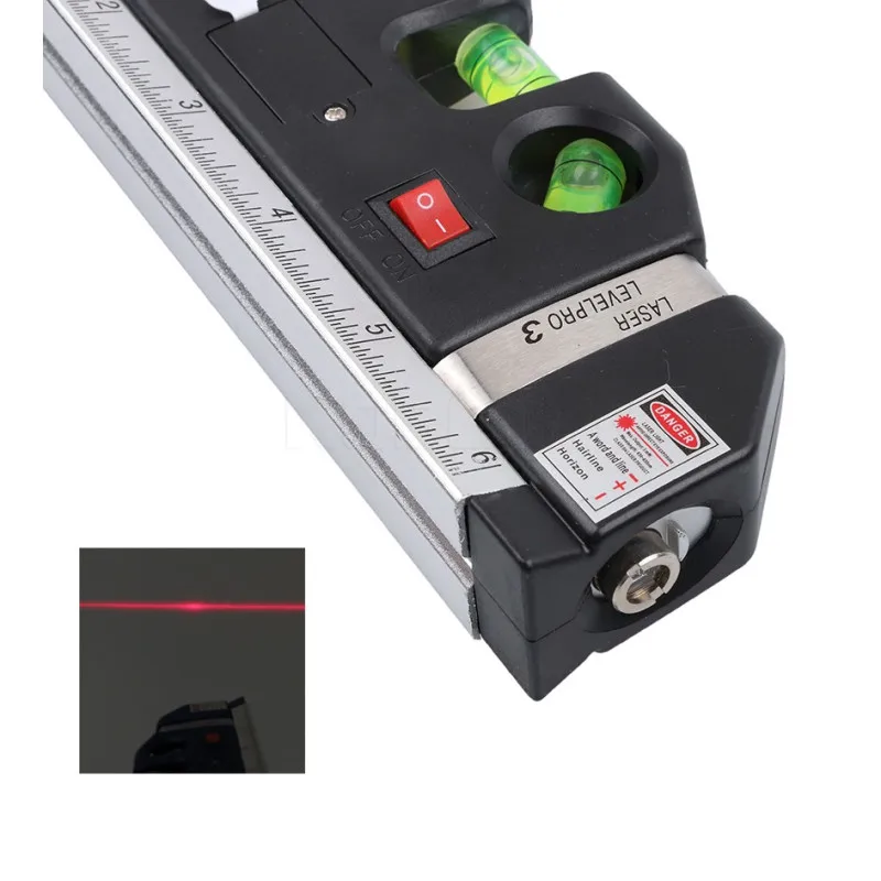 1 PC 4 in 1 Laser A Infrarossi Livello Laser Linea Trasversale del Nastro con 2.5m Misura di Nastro laser multifunzione livello strumenti