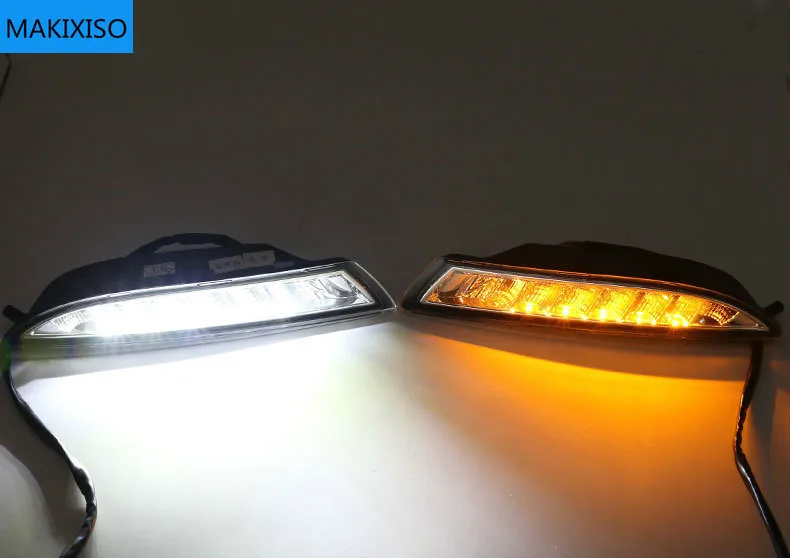 For VW Scirocco 2008-2013 Car Front LED side marker Lamp Amber Turn Signal Lights and White DRL Daytime Running Lights image 4