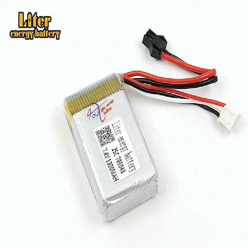 7.4V 1000mAH Wholesale remote control aircraft flying saucer aircraft lithium battery SM plug 703048 25c