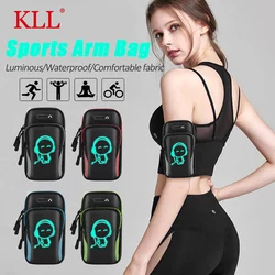 Universal 6.8'' Waterproof Sport Armband Bag Luminous Running outdoor Jogging Gym Arm Band Mobile Phone Bag Case Cover Holder