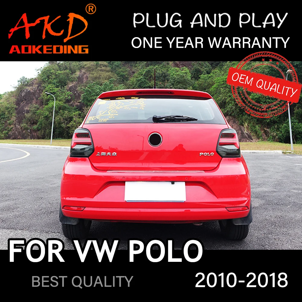 Tail Light For VW Polo 2009-2018 автомобильные товары Rear Lamp LED Lights Car Accessories Polo Taillights