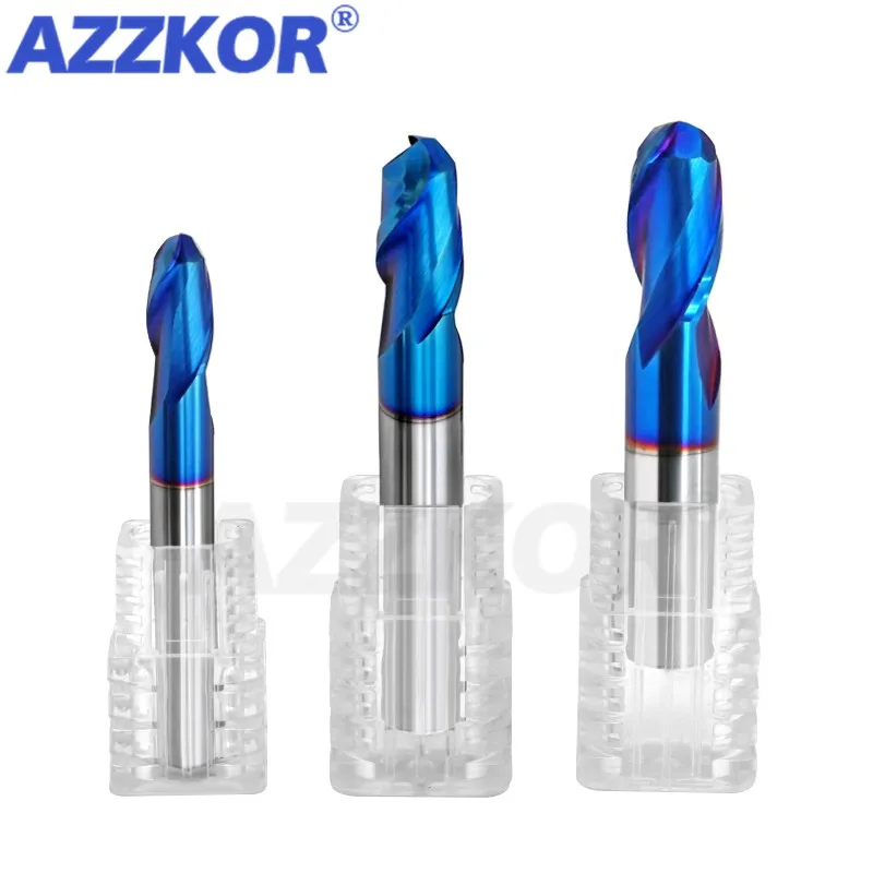 Milling Cutter Alloy Coating Tungsten Steel Tool Cnc Maching Hrc70 Ball Nose Endmills AZZKOR Top Milling CutterMachine Endmill