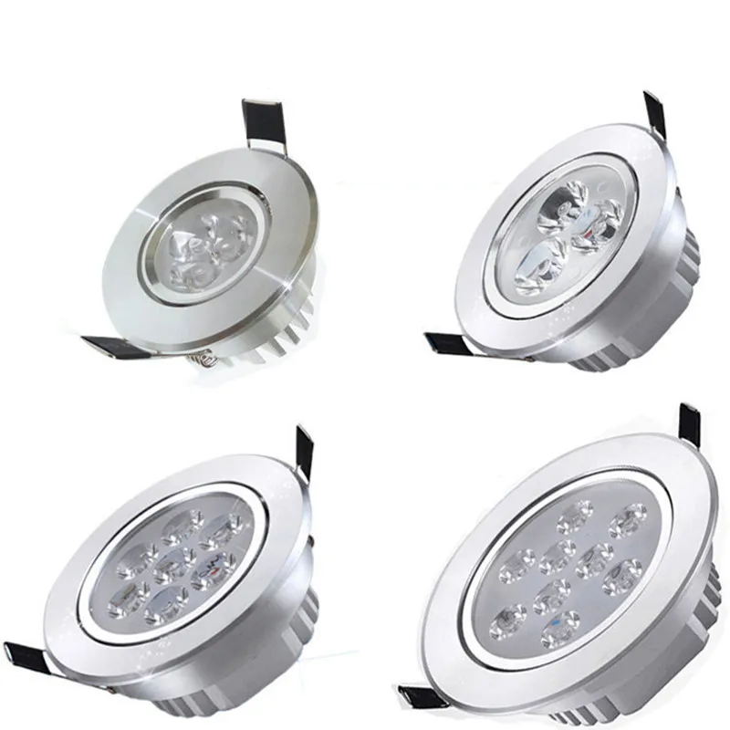 Recessed LED Downlight Ceiling Lamp 7W 9W 12w 15w 18W 24W Spotlight 110V 220V Ceiling Fixtures Lighting