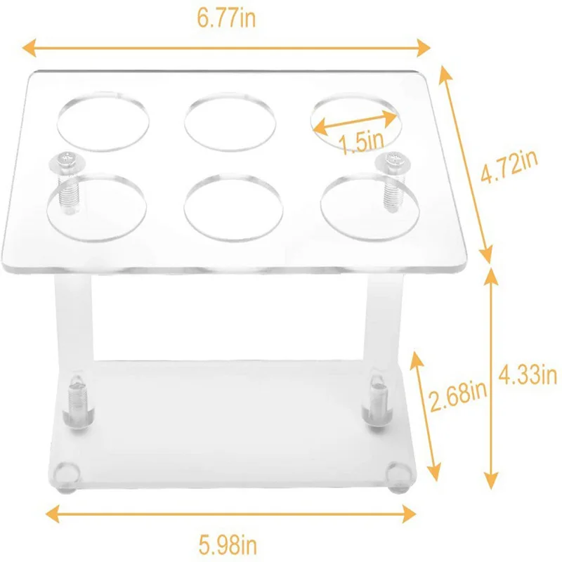 6 Holes Ice Cream Cone Holder Clear Acrylic Waffle Cone Display Stand Roll Sushi Popcorn Rack For Party Wedding Kids Birthday