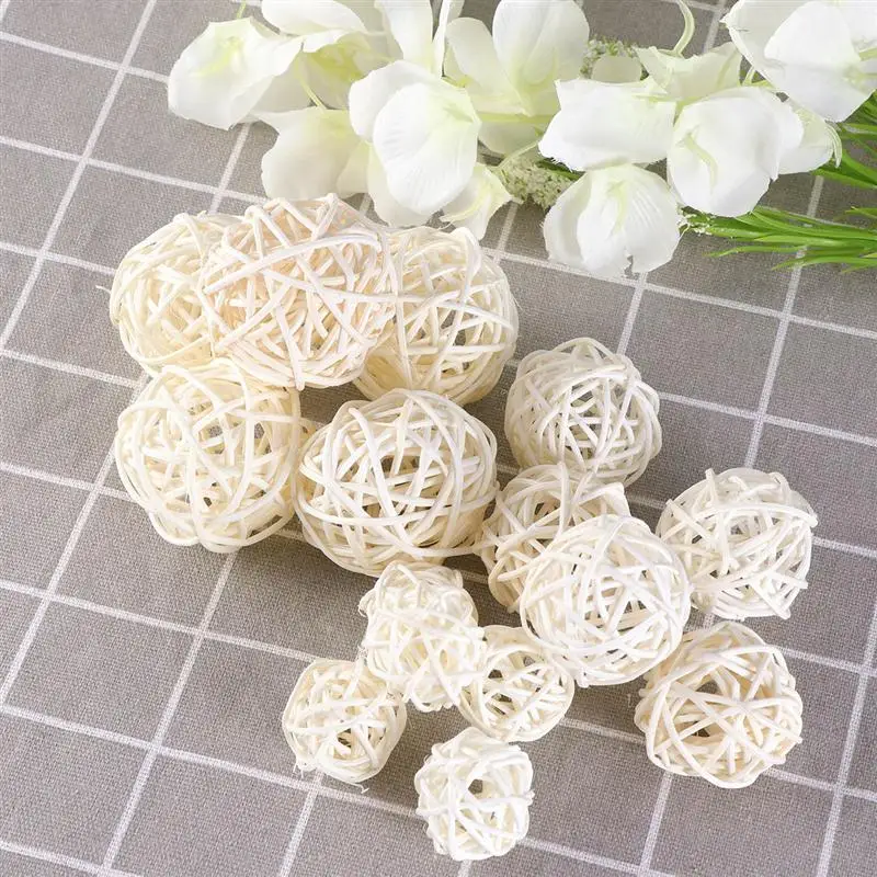 Hot Sale 20pcs 3cm Multicolor Rattan Ball Christmas/Birthday/Home/ Wedding Party Decorations DIY Ornaments Rattan Ball Kids Toys