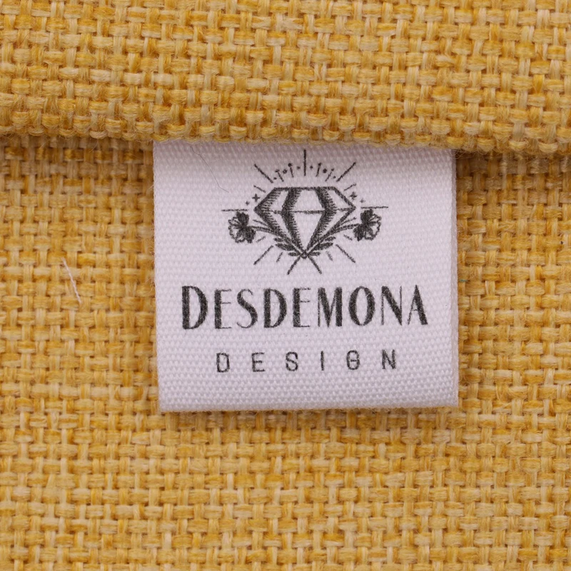 200 pcs Custom Clothing Labels - Personalized Brand Organic Cotton Ribbon Labels 25mmx70mm Logo or Text Sewing DIY Labels