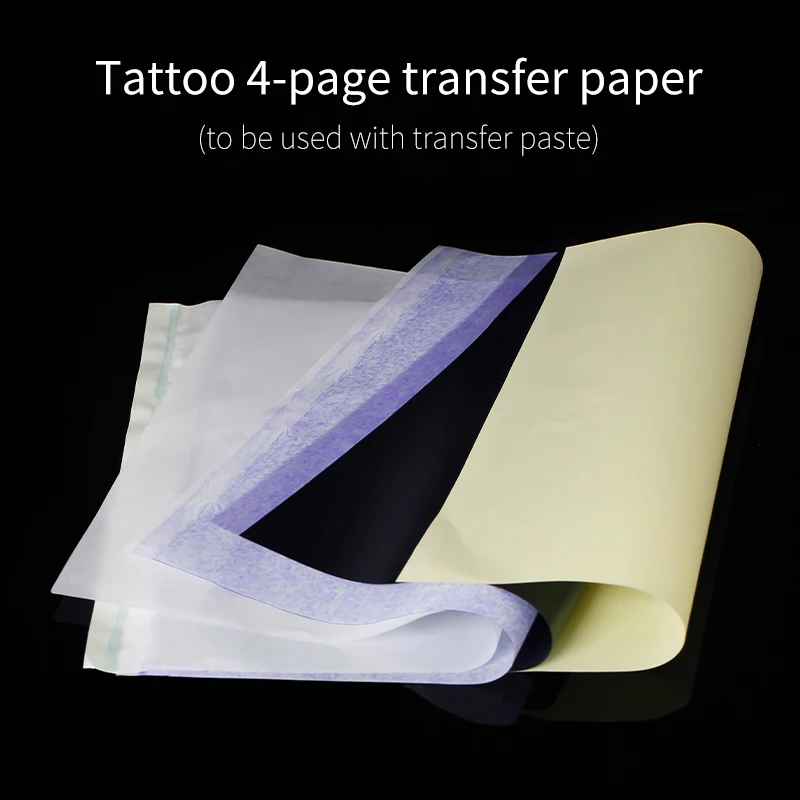 50/100PCS/Box Tattoo Transfer Paper Tattoo Stencil Carbon Thermal Tracing Hectograph Transfer Copy Paper A4 Size Tattoo Supply