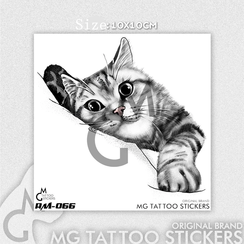 Tatoo Waterproof Cat Japanese Cute Pet Arm Semi Permanent Tattoo Cat Animal Funny Tattoo Sticker Temporary Tattoos for Men Women