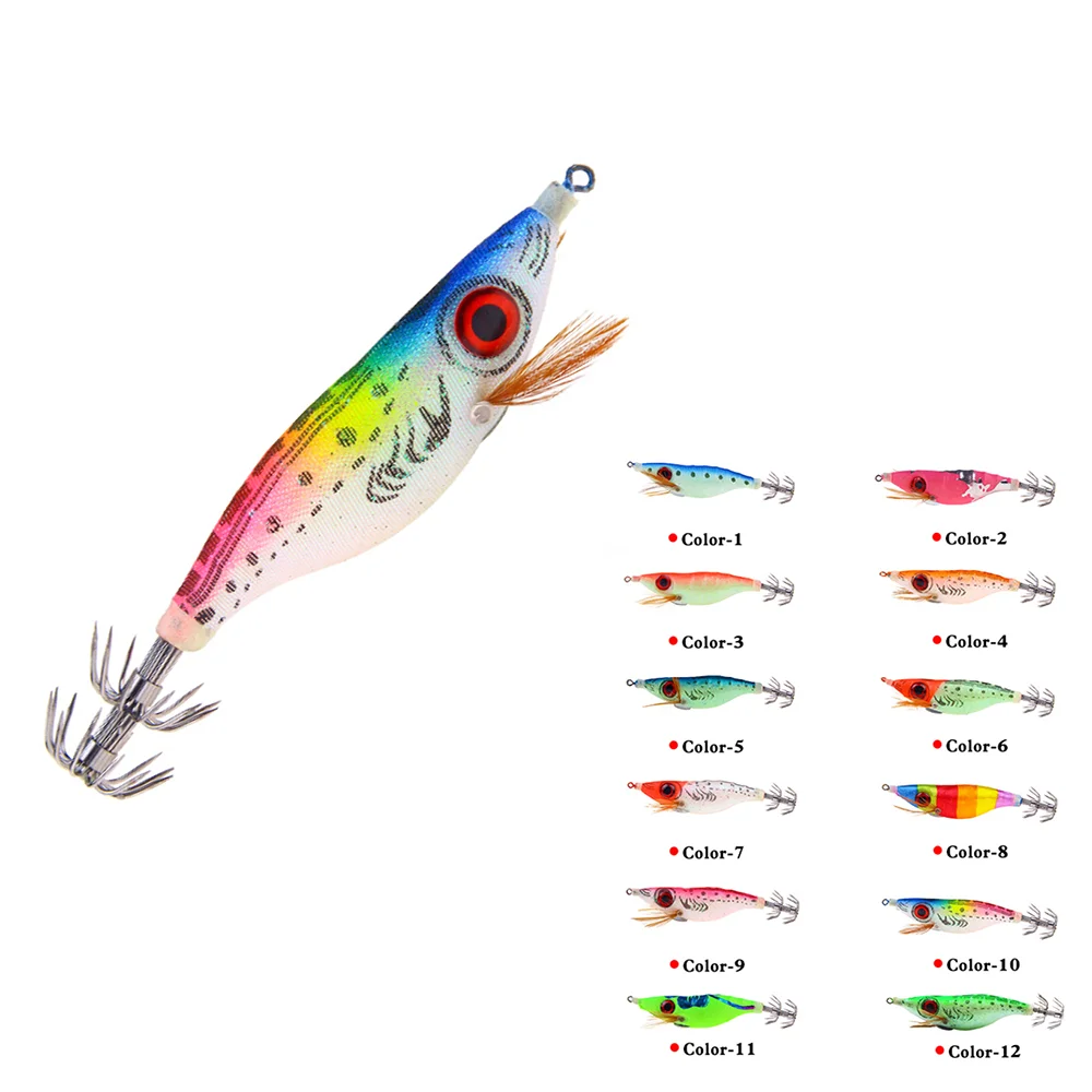 4PC 9g10cm Fishing Lure Hard Baits Wobblers Squid Hook Bionic Shrimp Luya Bait Artificial Set for Bass Goods Tackle Accessories