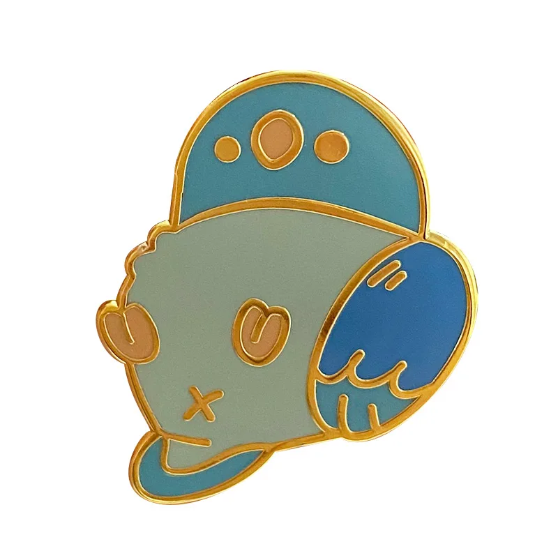 A blue parrolet is showing off his fluffbut.This Parrotlet Butt Enamel Pin looks like it's waiting for you.