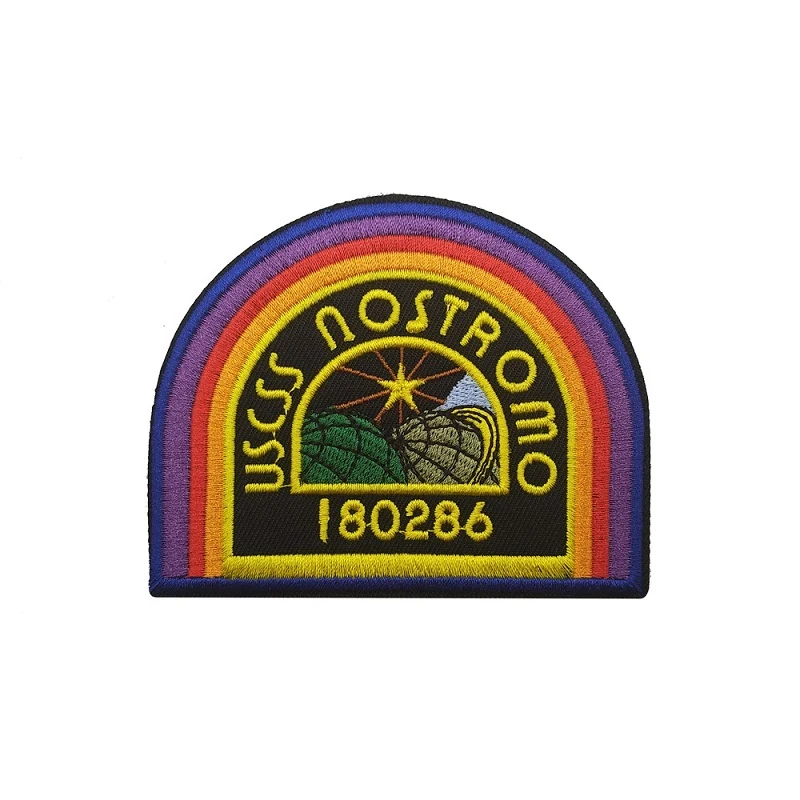Rainbow Arch 180286 USCSS NOSTROMO Embroidered Patch Crew Uniform Shirt ALIENS Applique Iron On Badges For Clothes Backpack