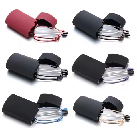 Fashion Folding Reading Glasses With Original Box Men Women Portable Metal Frame High-definition Presbyopia Eyeglasses+1.0~+4.0