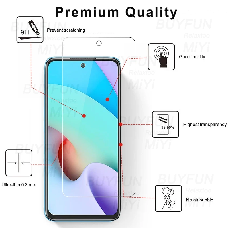 1-To-3 Protective Glass for Xiaomi Redmi Note 10 Pro 10S 10T Glass Camera Screen Protector On Redmy 10C Not 11 Pro 11S C10 Glass