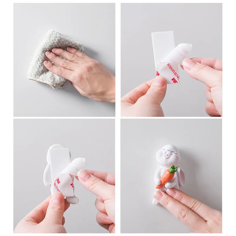 Cute Rabbit Hook Key Holder Wall Hangers For Clothes Coat Hanger Self Adhesive Wall Hooks Hanger Decor Kitchen Bathroom Hooks