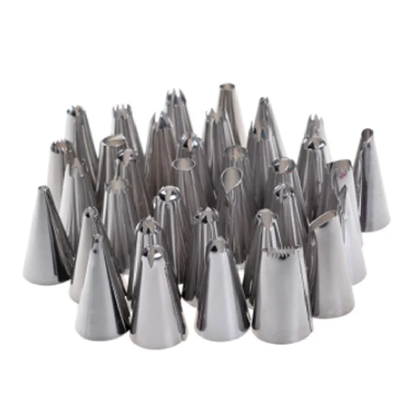 36pcs Cake Decorating Tool Different Lace Shapes Pastry Cream Nozzles Fondant Confectionery Spout Icing Piping Nozzle For Baking