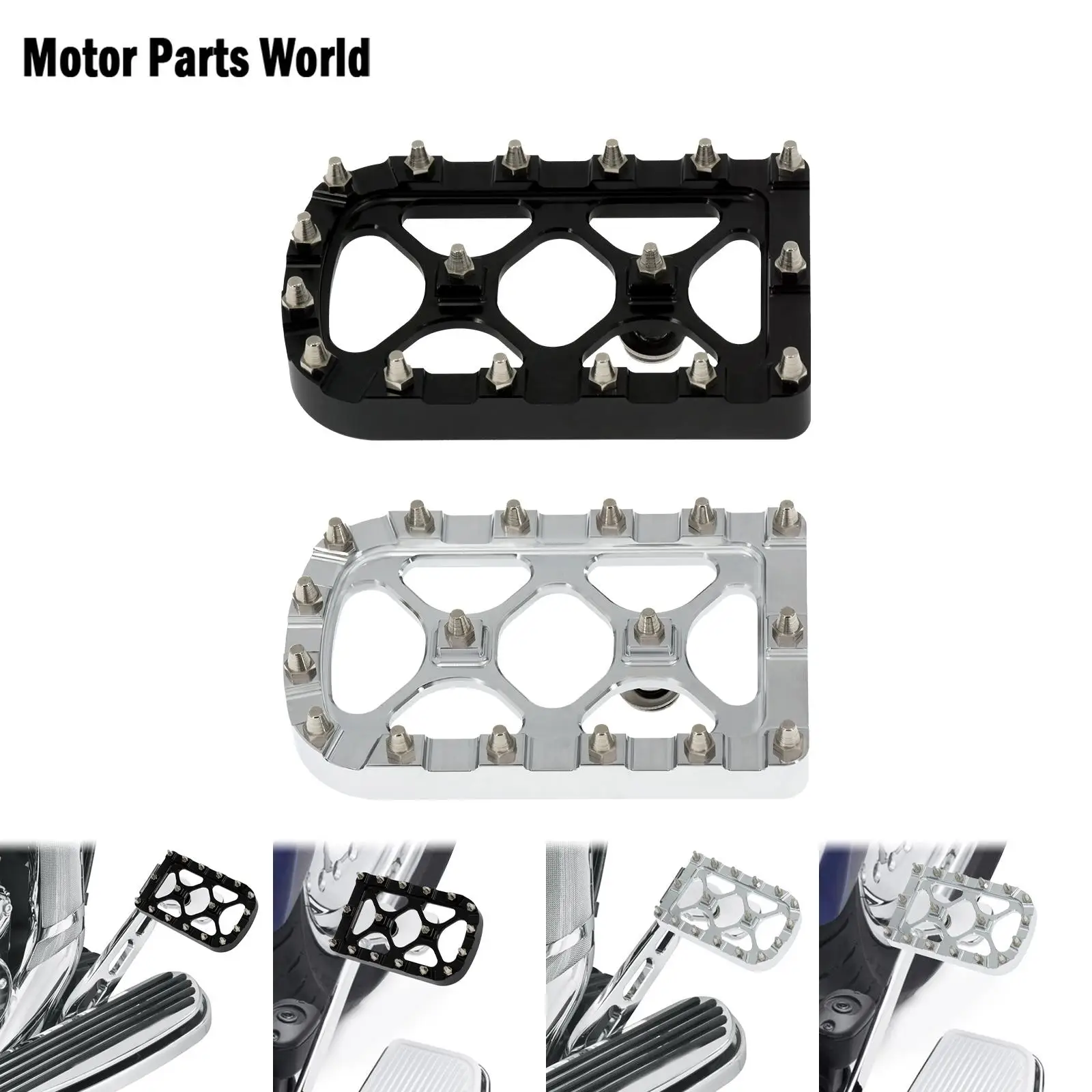 

Motorcycle Brake Pedal Pad Cover Large Pads Aluminum For Harley Touring Road King FLHR Dyna FLD Softail Heritage Springer FLSTN