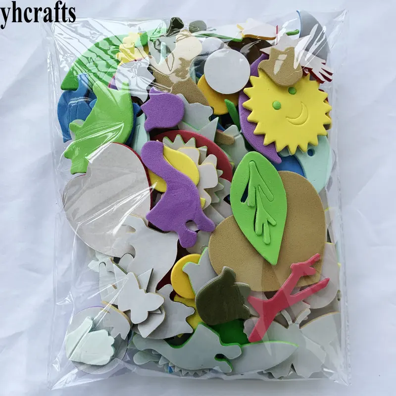 550PCS mix all shape heart star leaf butterfly flower moon sun foot animal airplane foam stickers bulk wholesale