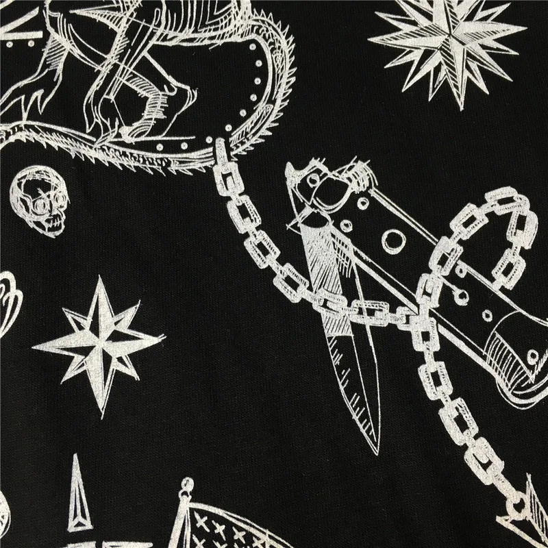 تي شيرت قطني محبوك للرجال ، تي شيرت غير رسمي مطبوع للرجال ، تي شيرت هيب هوب للجسم برذاذ مباشر ، جمجمة ونجمة ، تي شيرت بأكمام قصيرة برقبة دائرية 2020