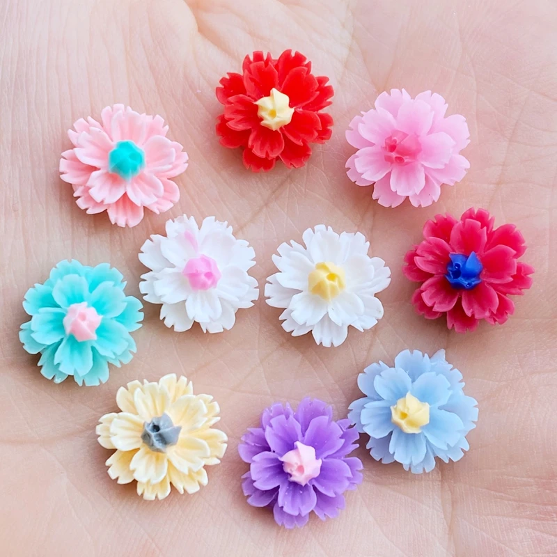 60Pcs New Mini Cute Flower Series Flatback Cabochon Scrapbook Kawaii accessori per abbellimenti fai da te G42