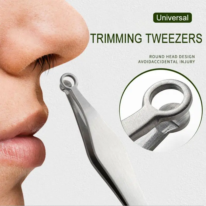 Universal Nose Hair Trimming Tweezers Multifunction Round-tipped Nose Hair Trimming Tweezers