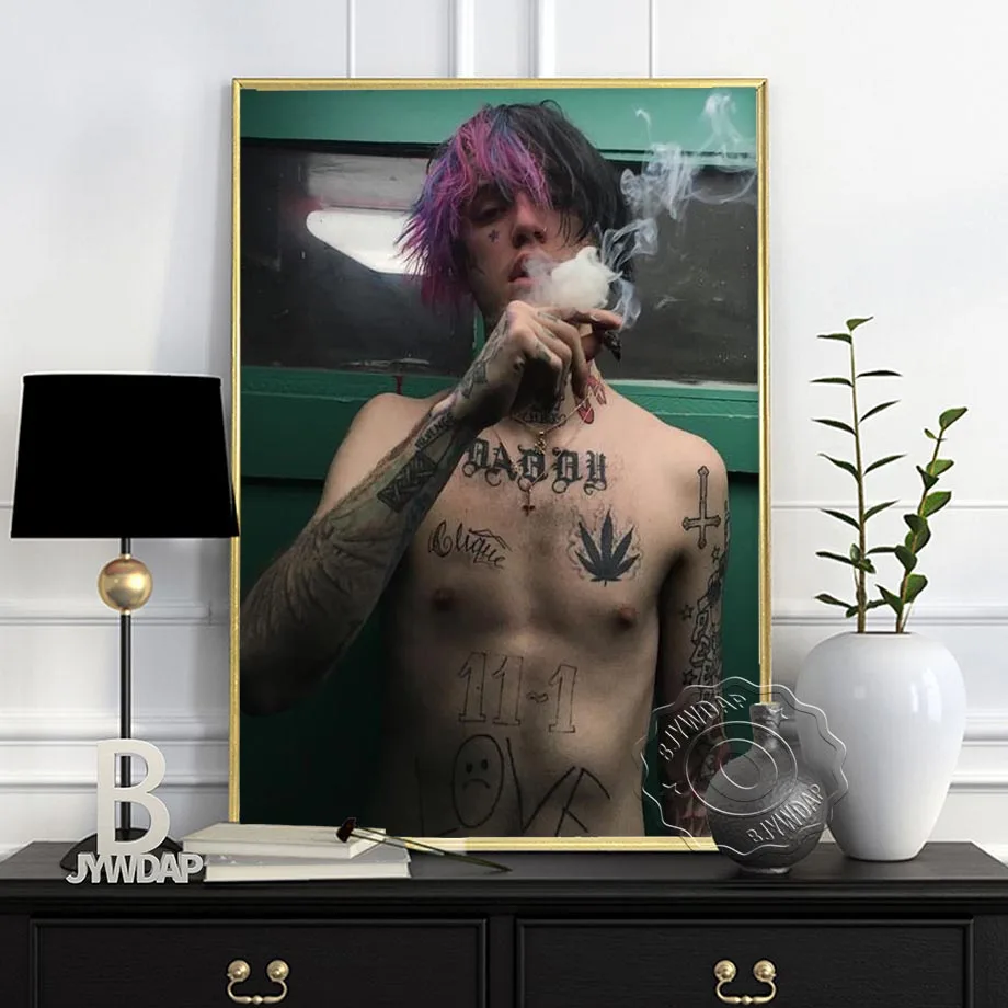 Rapper Lil Peep Rap Music Star Posters and Prints Hip Hop Art Wall Pictures Canvas Painting Bar Wall Decorative for Home Decor