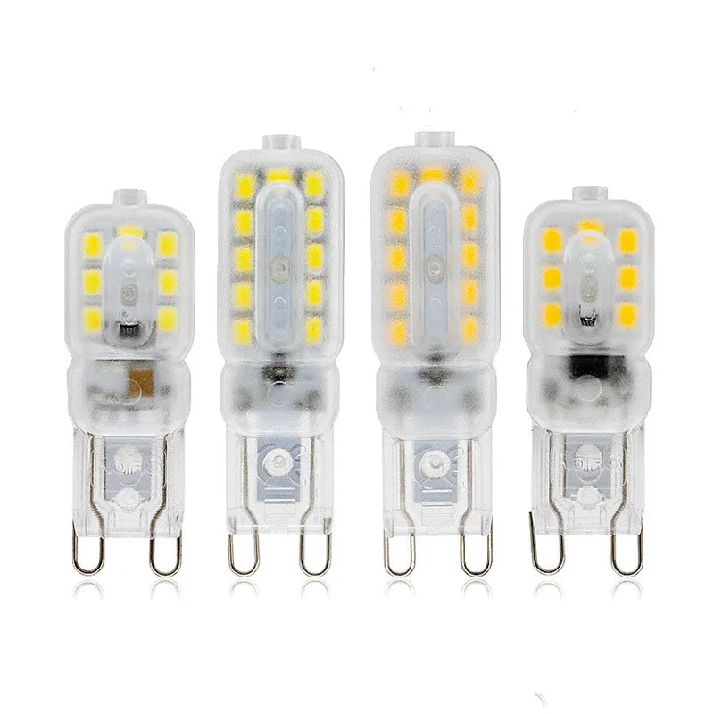 Lâmpada de halogênio LED regulável, holofotes, iluminação do candelabro, G9, AC 110V, 220V, SMD2835, 20W, 30W, 3W, 5W, 7W, 10 Pcs