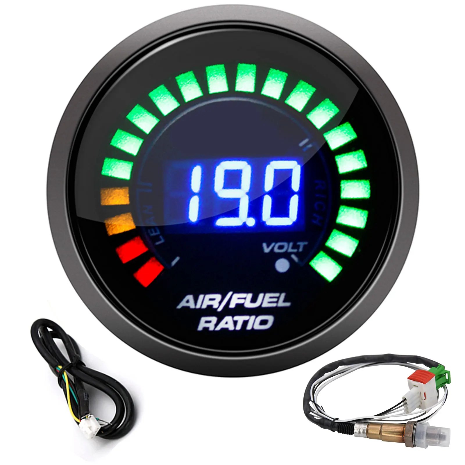 Air Fuel Ratio Gauge Narrowband O2 Oxygen Sensor Car Gauge Digital Display Fit for 12V Car 0258006028