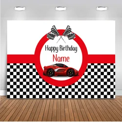 Racing Birthday Photography Backdrop Race Car Boy Children Happy Birthday Party Background Shooting Decorations Custom Photocall