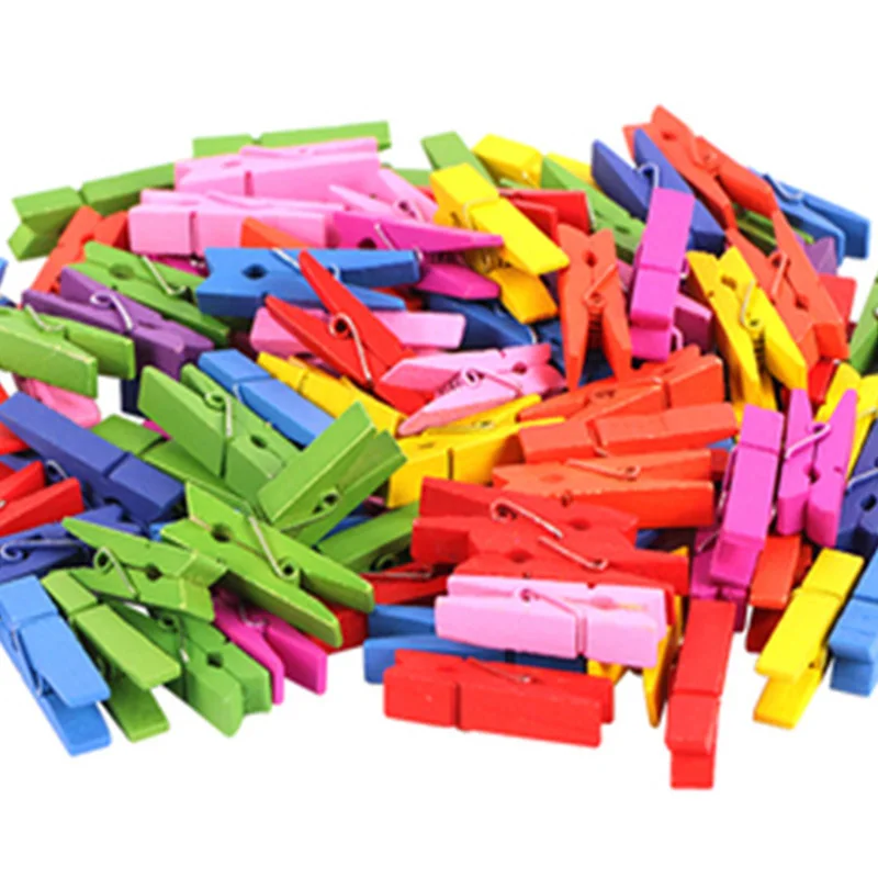 25/35/45MM Length Colorful Mini Size Wooden Clips for Clothes,Photo Clips,Paper Clothespin, Craft Decor,Portable Wood Clamp